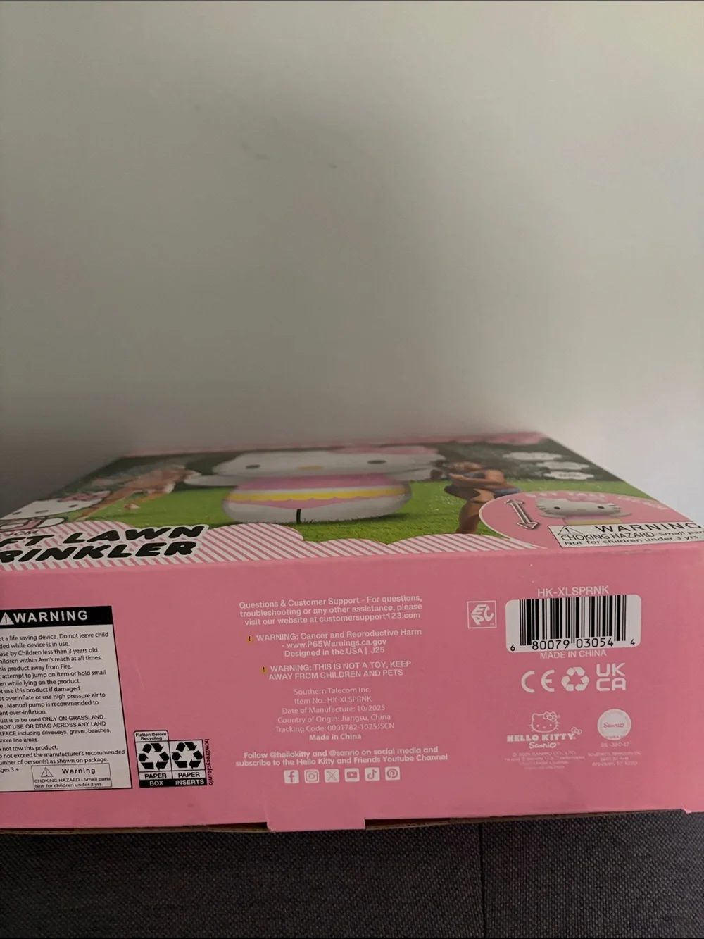Hello Kitty Pink & White Inflatable Lawn Sprinkler